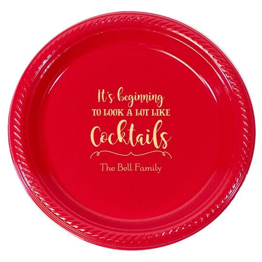 It's Beginning To Look A Lot Like Cocktails Plastic Plates
